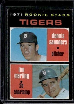 1971 Topps #423 Tigers Rookie Stars (Dennis Saunders / Tim Marting) (Ex) (A)