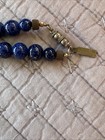 Vintage Pauline Radar Blue Stone & Gold Tone Balls Long Necklace  — photo 8