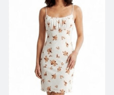 No comment women’s floral, white slip mini dress cottage core Y2K M