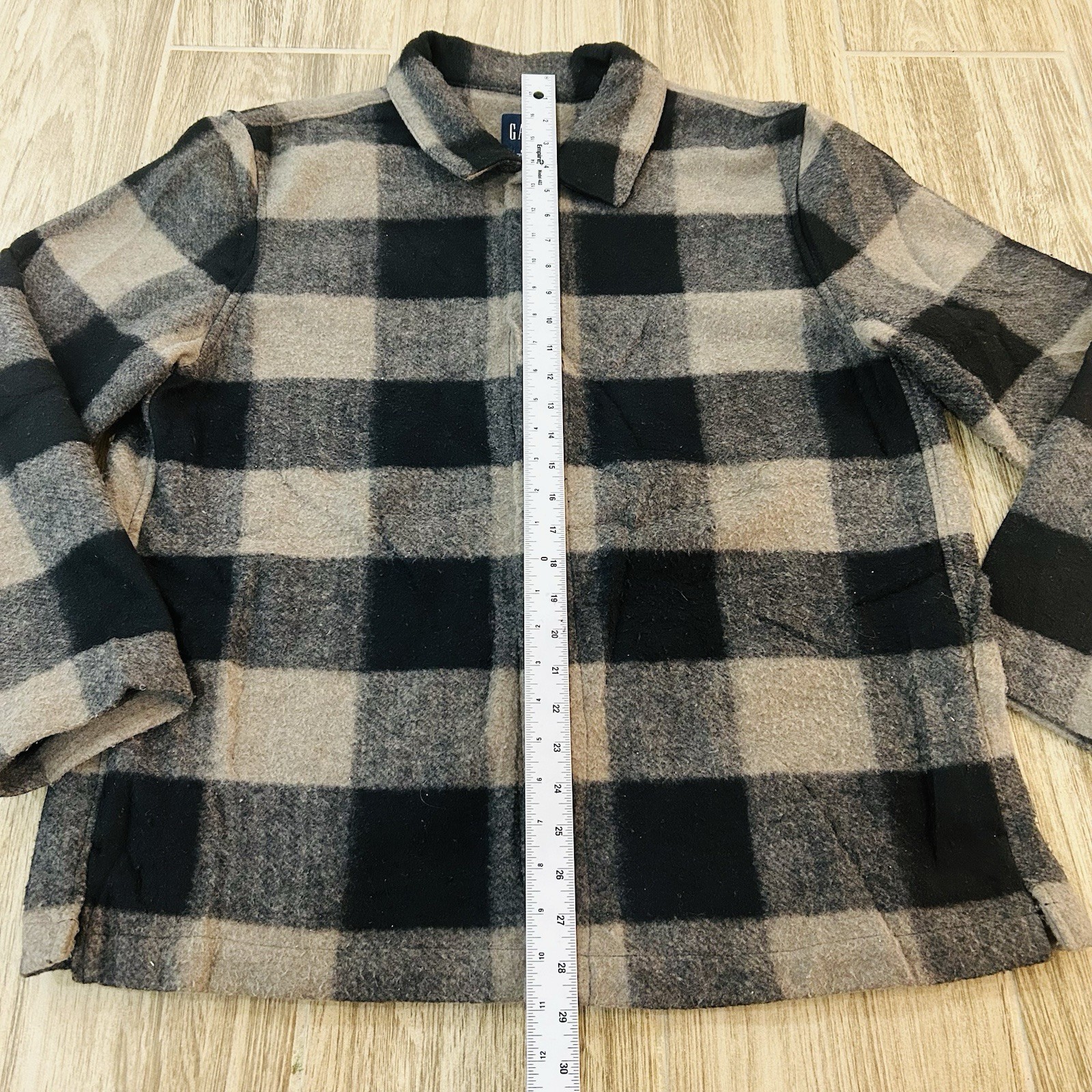 Gap Plaid Polyester Fleece Jacket Shacket Men’s L… - image 7