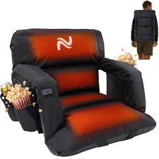 NAIZEA Heated Stadium Seat with Back Support, Sofa Style 5" Thick Bleacher Chair