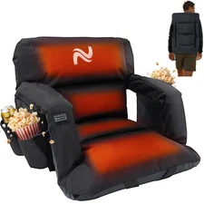 NAIZEA Heated Stadium Seat with Back Support, Sofa Style 5" Thick Bleacher Chair