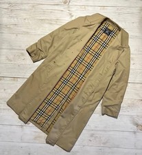 Vintage Burberrys Trench Coat Nova Check Men Size Long 48 Beige