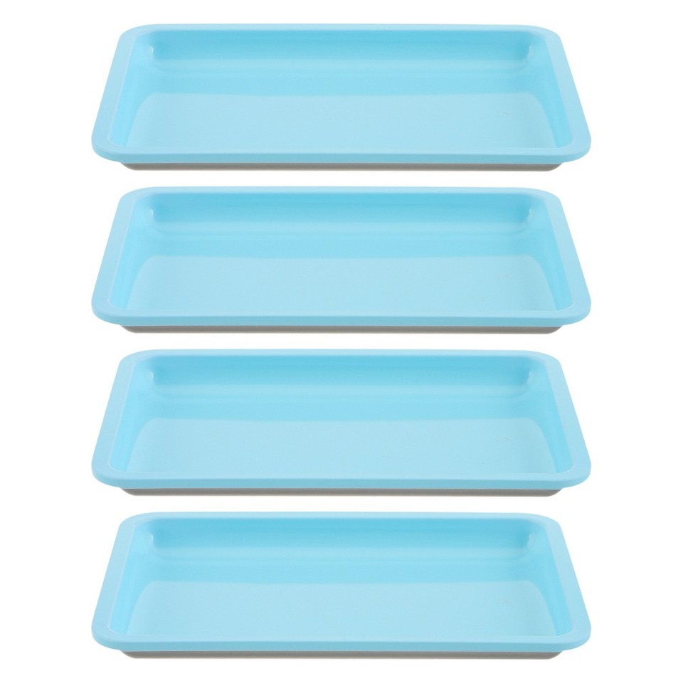 4pcs Stainless Steel Decorative Tray – 7.1x4.9x0.7in Rectangular Metal ...