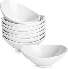 DOWAN Ceramic Dip Bowls, 3 Oz 8 Pack White Dipping , Mini Serving for Side