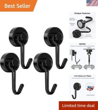 30LBS Heavy-Duty Magnetic Hooks - Rust-Proof Neodymium for Versatile Hanging