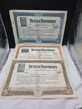 Butler Brothers Capital Stock 3 Certificate Stocks USA Trains 1917 1920's