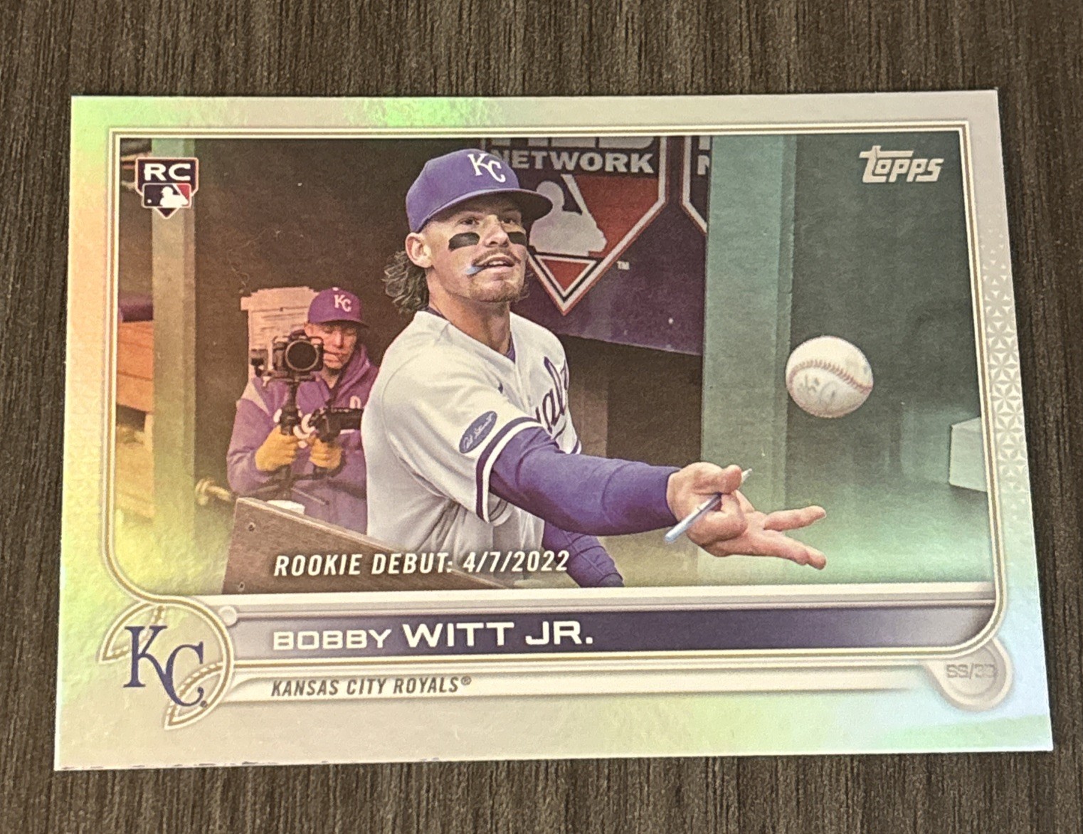 2022 Topps Update Bobby Witt Jr RC Debut Rainbow Foil Parallel #US187 Mint Cond.