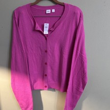 NWT GAP Women's CashSoft Cardigan, Phoebe PinkXL, PREPPY