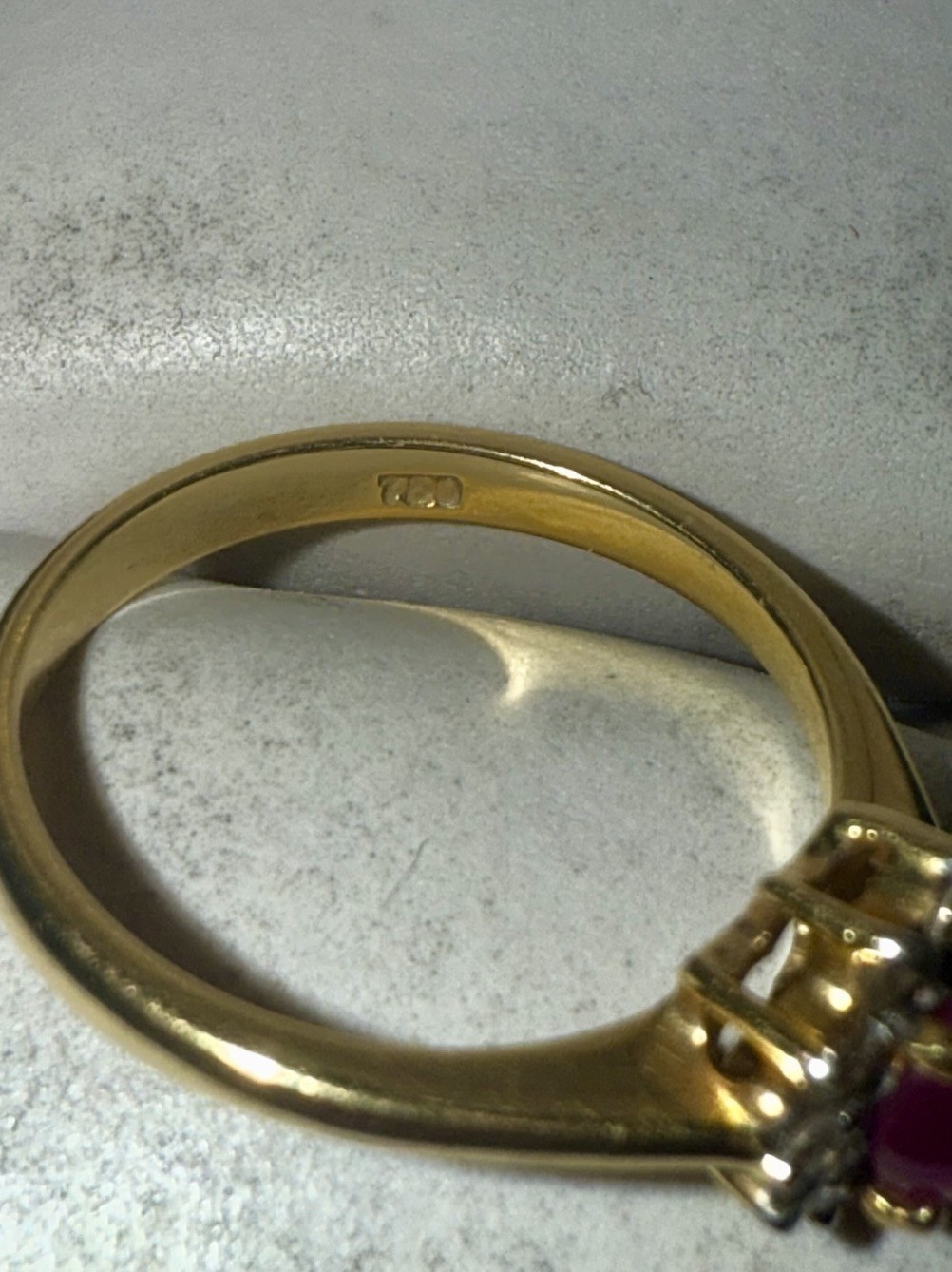 ESTATE Solid 18K Gold Natural Star Ruby Diamond H… - image 7