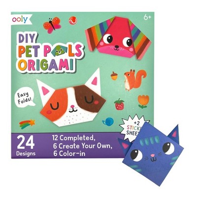 Ooly DIY Paper Kit, 24 Animal Origami Designs & Small to Medium, Pets 