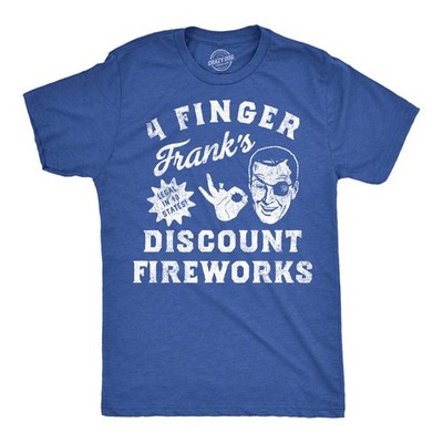 Mens Funny T Shirts 4 Finger Franks Discount Fireworks Sarcastic Fourth Of July