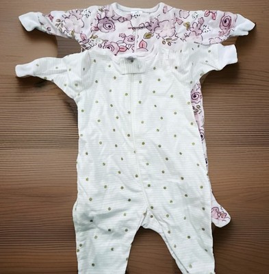2 Gerber Baby Girl Newborn Footy Sleeper Footed Pajama Pink Green Floral