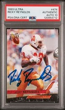 1993 Fleer Ultra #474 Ricky Reynolds Autograph Card PSA 10 Tampa Bay Buccaneers