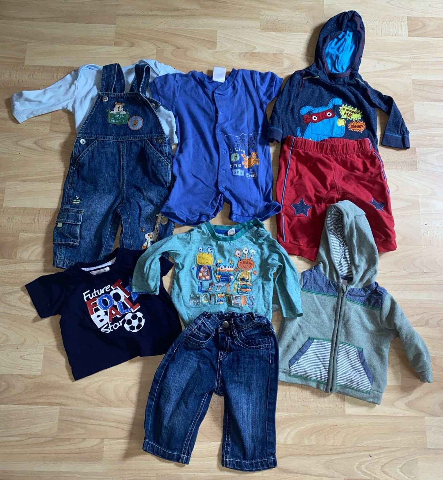 Baby Boys Clothes Bundle 3-6 Months Dungarees Jeans Outfit TU George