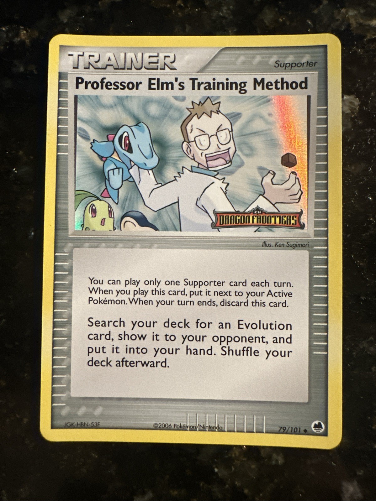 Pokemon- Professor Elm's Training Method Dragon Frontiers 79/101 Reverse Holo NM