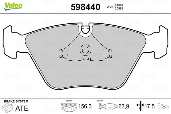 Valeo 598440 Bremsbelagsatz, Scheibenbremse FüR Daimler Jaguar-image