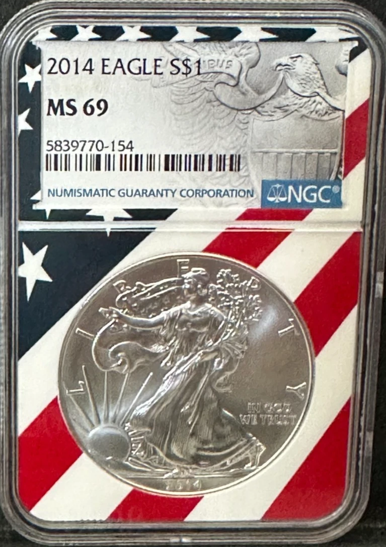 【貴重】2014 アメリカ 米国 シルバーイーグル MS69 ガバメントボックス American Eagle MS 69 Graded 2014 Silver Bullion Coins for sale | eBay