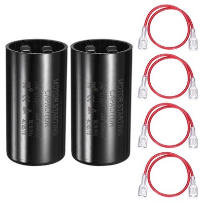 2 Pcs CD60 Run Capacitor 145-175 MFD UF 220-250 VAC 50/60Hz 36x70mm Black