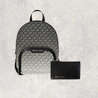 Michael Kors Tasche Rucksack GeldböRse Jet Set Jaycee Cooper Schwarz Leder Neu