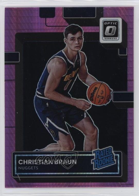 2022 Panini Donruss Optic Rated Rookie Hyper Pink Prizm Christian Braun #238 6e0