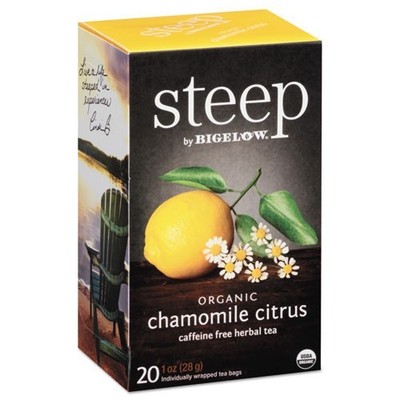 Bigelow steep Tea, Chamomile Citrus Herbal, 1 oz Tea Bag, 20/Box, 2 Boxes/Pack