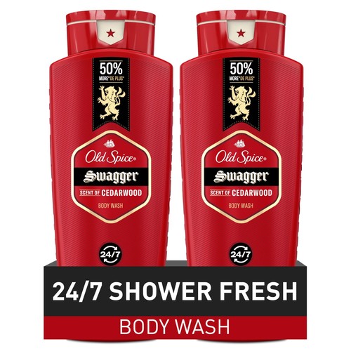 Body Wash for Men 24/7 Shower Fresh with Lasting Scent Red Collection Swagger...