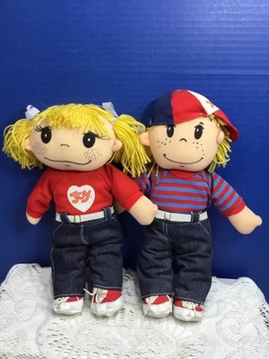 Vintage Joy Cone Cloth Dolls Boy Girl Set Promotional Village Toys Rare Collecti