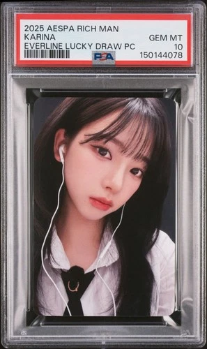 2025 Aespa Rich Man Everline Lucky Draw Photocard Karina PSA 10 sold listing