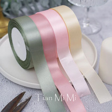 25 Yards Satin Ribbon 6mm-50mm Glitter Gold Gift Wrap Bows Wedding Craft DIY