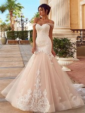 Mermaid Wedding Dresses Appliqu d Bridal Gowns Bohemian Sleeveless Floor-Length