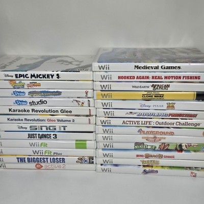 Lot Of 25 Wii Games Bundle Just Dance Epic Mickey Star Wars Mini Golf Playground