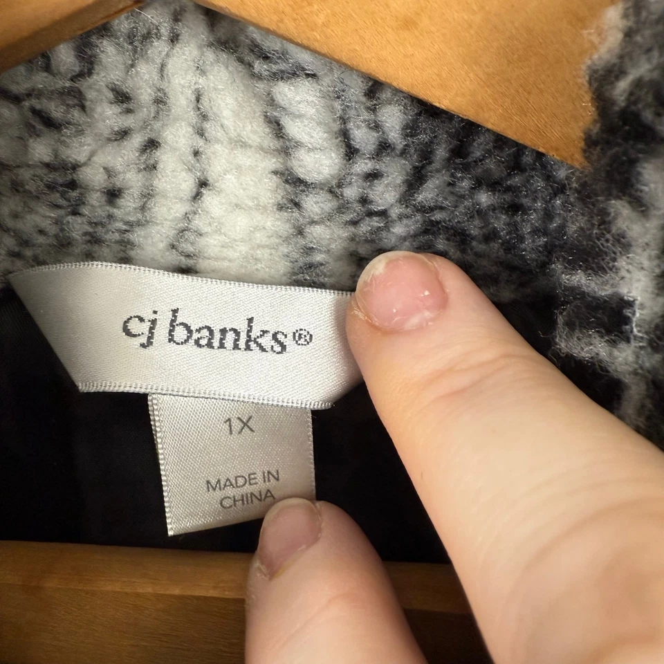 C.J. Женский флисовый клетчатый жилет Banks размер 1X на молнии для улицы опрятный теплый уютный - Изображение 3 из 4