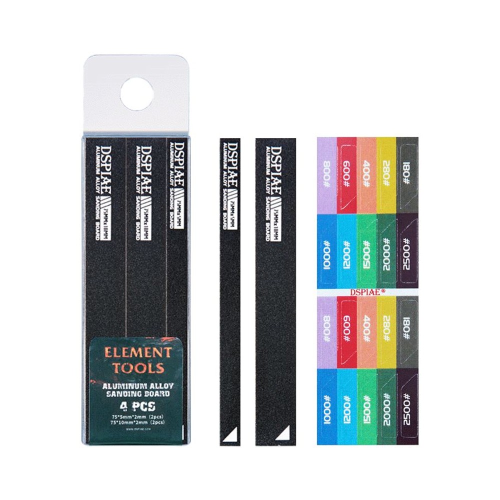 Dspiae Aluminum Alloy Medium/Small Sanding Boards (Black) 4Pcs As-Bk15 - Image 3