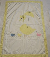 Vintage Handmade Applique MOTHER GOOSE Baby Blanket Crib Quilt Comforter 38x55