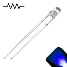 50 x 12v 3mm LED Light Blue Ultra Bright Internal Resistor 5v-15v 9v 6v 14v no