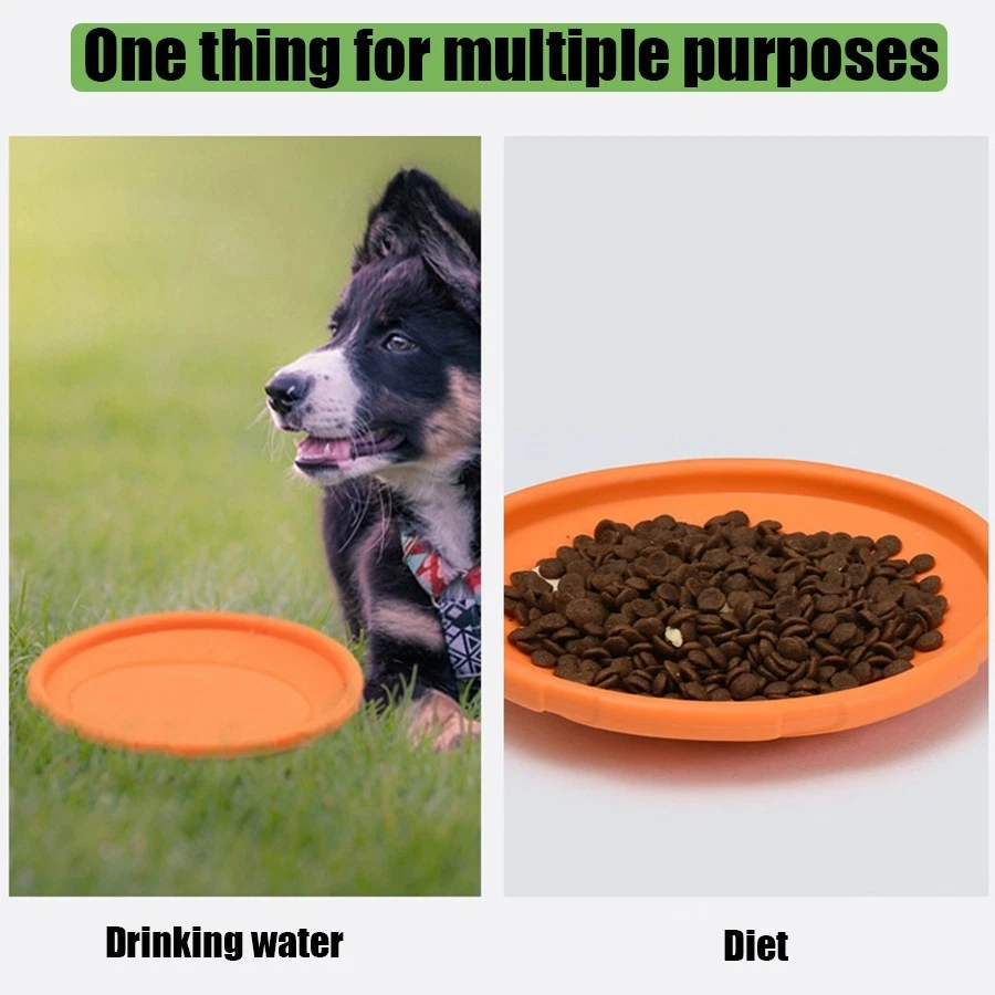 Flying Disk Rubber Frisbee Dog Toy Throw Fetch Training Plate Non toxic Soft - Image 3 of 4