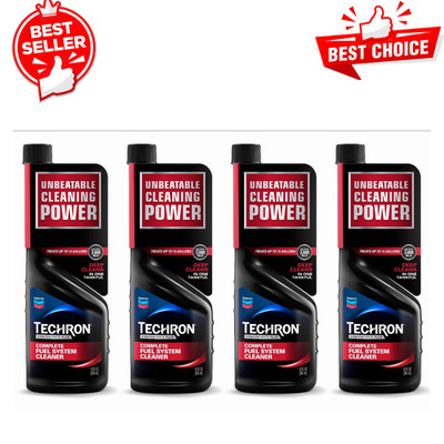 4PK Chevron Techron Complete Fuel System Cleaner, 10 oz, Gas Treatment Injector