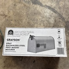 Architectural Mailboxes Grayson Medium Steel Post Mount Mailbox Gray ST1000AM
