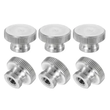 Knurled Thumb Nuts, 6Pcs M5 Stainless Steel Knobs Fasteners Blind Hole Silver