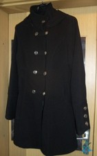 Mantel Gothic Steampunk Military Cosplay Punk Kapuze Mischgewebe Wolle schwarz