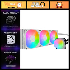 360mm AIO Liquid CPU Cooler, ARGB White, Efficient Cooling System, Quiet Operati