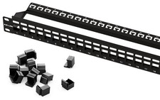 24 Port Blank Keystone Patch Panel 1U 19 Inch Rackmount Wallmount Housing 1 PCS