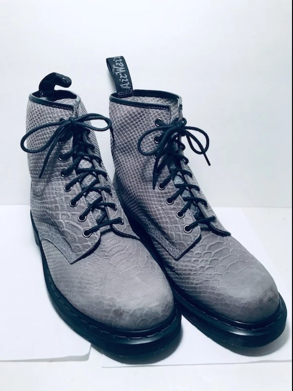 Dr. Martens Leather Upper Gray Boots for Men for Sale | Shop  display picture 2