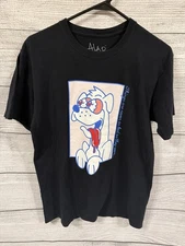 Men’s ZUMIEZ A-Lab ALWAYS WORSE Graphic T-Shirt Black Double Sided Dog Medium