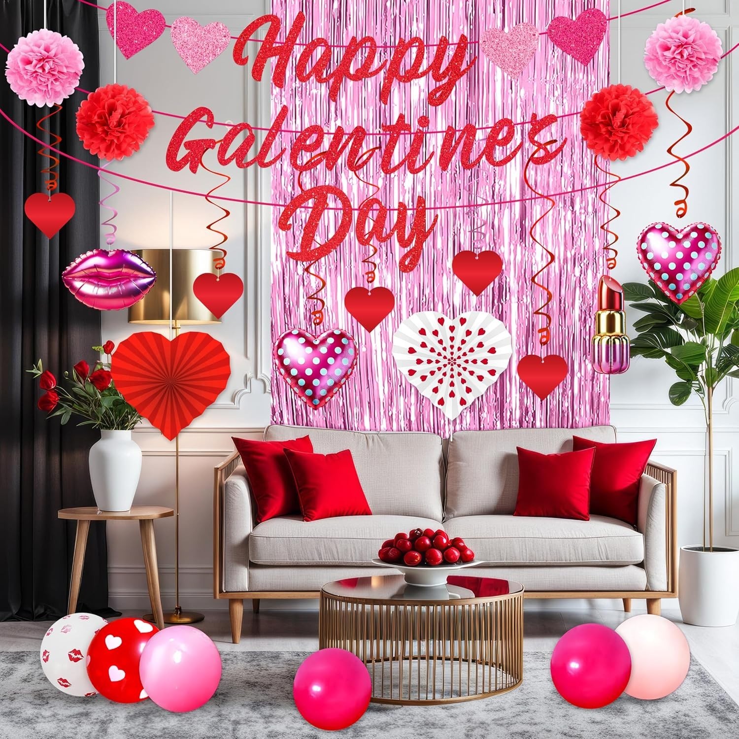Happy Galentine's Day Balloon Arch Kit with Banners & Swirls - Party Essentials thumbnail 4