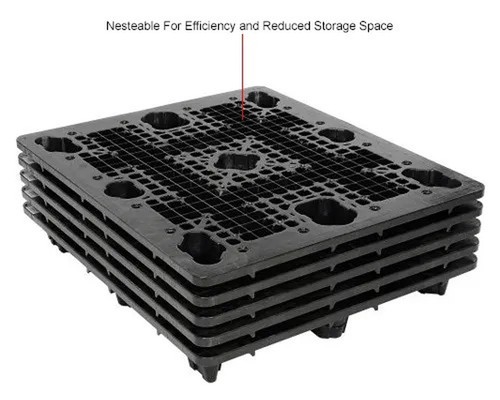 Nestbare Doppelstockpalette, Kunststoff, 4-Wege, 48"x40", 2750 Pfund Stat Kappe - Bild 1 von 6