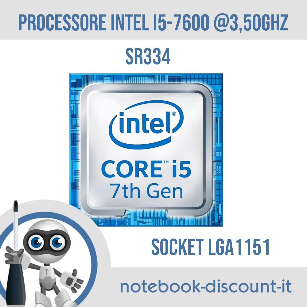 Processore Intel Core i5-7600 @ 3,50Ghz Per PC Dektop Cpu Socket LGA1151 SR334