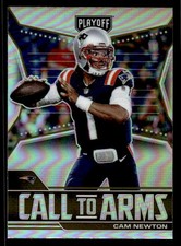 Cam Newton 2021 Panini Playoff Call to Arms Silver #CA-CNE Patriots ESE
