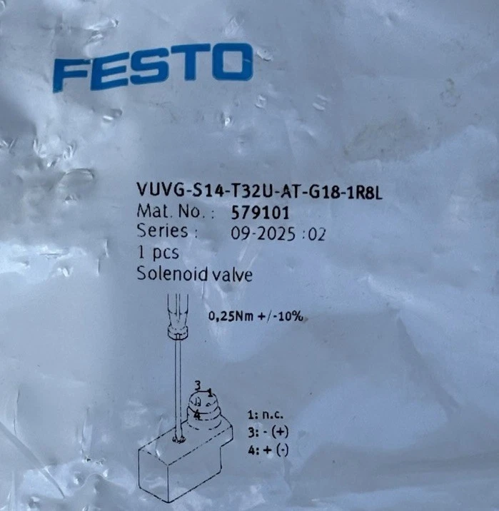 Festo VUVG-S14-T32U-AT-G18-1R8L No 579101 Solenoid valve photo 3